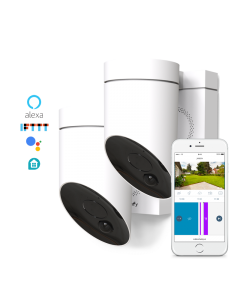 Caméra de surveillance Somfy® avec sirène, blanche |Lot de 2